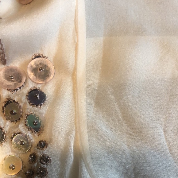 ALICE AND OLIVIA SILK EMBELLISHED TOP SZ L - Picture 9 of 12